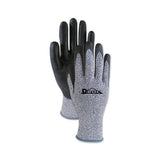 Palm Coated Cut-resistant Hppe Glove, Salt & Pepper-black, Size 8 (medium), 1 Dz