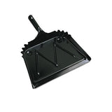 Metal Dust Pan, 12" Wide, 2" Handle, Black