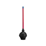 Toilet Plunger, 18" Plastic Handle W- 5 5-8" Dia Bowl, Red-black