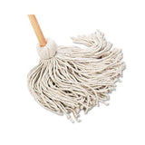 Deck Mop, 54" Wooden Handle, 20oz Cotton Fiber Head, 6-carton