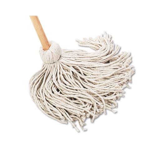 Deck Mop, 54" Wooden Handle, 20oz Cotton Fiber Head, 6-carton