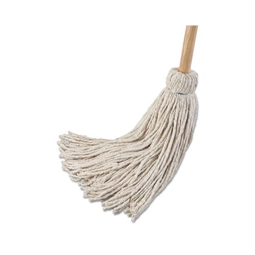 Deck Mop; 54" Wooden Handle, 24oz Cotton Fiber Head, 6-pack