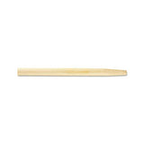 Tapered End Broom Handle, Lacquered Hardwood, 1 1-8 Dia X 54, Natural