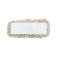 Industrial Dust Mop Head, Hygrade Cotton, 18w X 5d, White