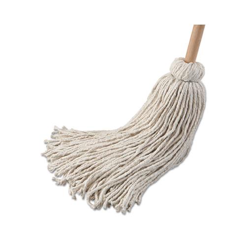 Deck Mop; 54" Wooden Handle, 32 Oz Cotton Fiber Head, 6-pack