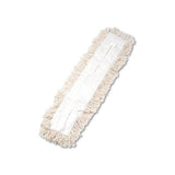 Industrial Dust Mop Head, Hygrade Cotton, 36w X 5d, White