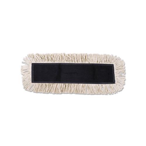 Disposable Cut End Dust Mop Head, Cotton-synthetic, 24w X 5d, White