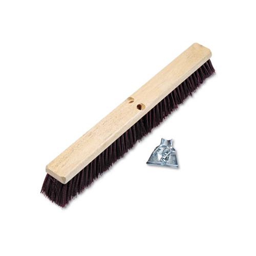 Floor Brush Head, 3 1-4" Maroon Stiff Polypropylene, 24"