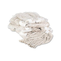 Premium Cut-end Wet Mop Heads, Cotton, 20oz, White, 12-carton