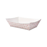 Paper Food Baskets, 2lb Capacity, Red-white, 1000-carton