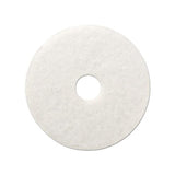 Polishing Floor Pads, 12" Diameter, White, 5-carton