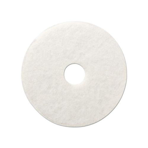 Polishing Floor Pads, 12" Diameter, White, 5-carton