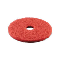 Buffing Floor Pads, 14" Diameter, Red, 5-carton