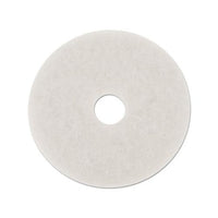 Polishing Floor Pads, 14" Diameter, White, 5-carton