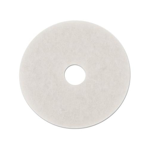 Polishing Floor Pads, 14" Diameter, White, 5-carton