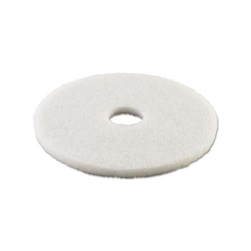 Polishing Floor Pads, 15" Diameter, White, 5-carton