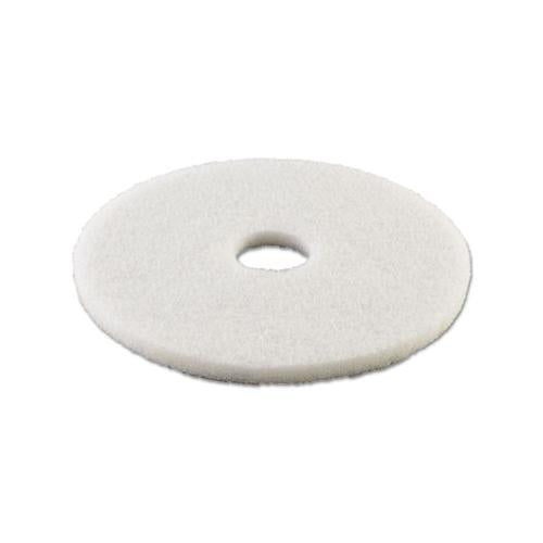 Polishing Floor Pads, 16" Diameter, White, 5-carton