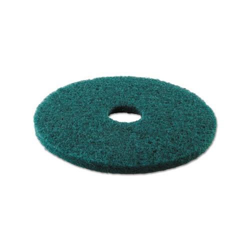 Heavy-duty Scrubbing Floor Pads, 17" Diameter, Green, 5-carton