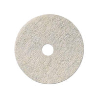 Natural White Burnishing Floor Pads, 17" Diameter, 5-carton