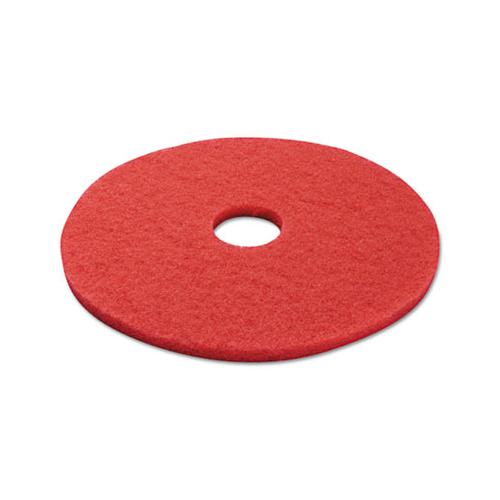Buffing Floor Pads, 17" Diameter, Red, 5-carton