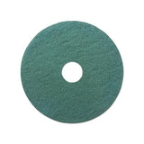 Heavy-duty Scrubbing Floor Pads, 18" Diameter, Green, 5-carton