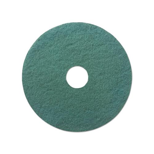 Heavy-duty Scrubbing Floor Pads, 18" Diameter, Green, 5-carton