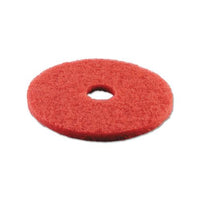 Buffing Floor Pads, 18" Diameter, Red, 5-carton