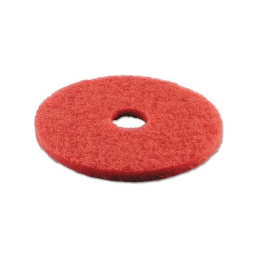 Buffing Floor Pads, 18" Diameter, Red, 5-carton