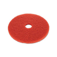 Buffing Floor Pads, 19" Diameter, Red, 5-carton