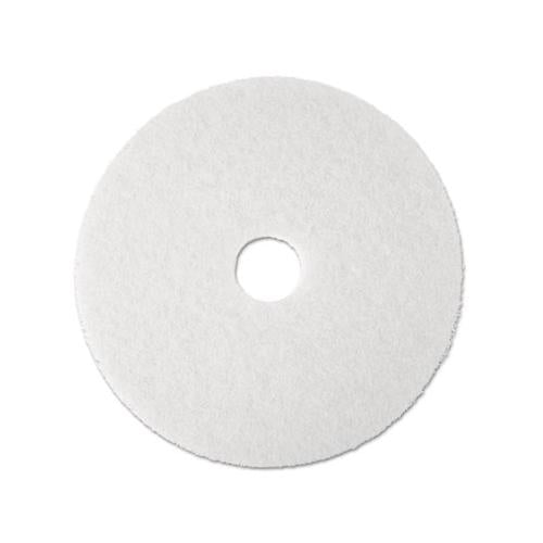 Polishing Floor Pads, 19" Diameter, White, 5-carton