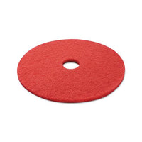 Buffing Floor Pads, 21" Diameter, Red, 5-carton