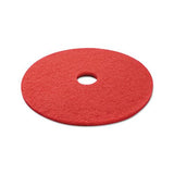 Buffing Floor Pads, 21" Diameter, Red, 5-carton