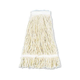 Pro Loop Web-tailband Wet Mop Head, Cotton, 24oz, White