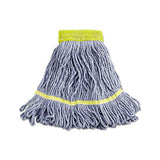 Super Loop Wet Mop Head, Cotton-synthetic Fiber, 5" Headband, Small Size, Blue, 12-carton