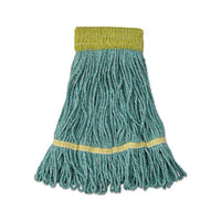 Super Loop Wet Mop Head, Cotton-synthetic Fiber, 5" Headband, Small Size, Green, 12-carton