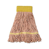 Super Loop Wet Mop Head, Cotton-synthetic Fiber, 5" Headband, Small Size, Orange, 12-carton