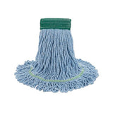 Super Loop Wet Mop Head, Cotton-synthetic Fiber, 5" Headband, Medium Size, Blue, 12-carton