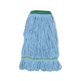 Super Loop Wet Mop Head, Cotton-synthetic Fiber, 1" Headband, Medium Size, Blue