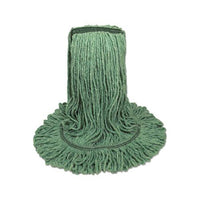 Mop Head, Premium Standard Head, Cotton-rayon Fiber, Medium, Green
