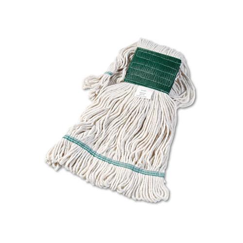 Super Loop Wet Mop Head, Cotton-synthetic Fiber, 5" Headband, Medium Size, White, 12-carton