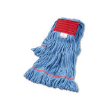 Super Loop Wet Mop Head, Cotton-synthetic Fiber, 5" Headband, Large Size, Blue, 12-carton