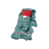 Super Loop Wet Mop Head, Cotton-synthetic Fiber, 5" Headband, Large Size, Green, 12-carton