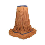 Super Loop Wet Mop Head, Cotton-synthetic Fiber, 5" Headband, X-large Size, Orange, 12-carton