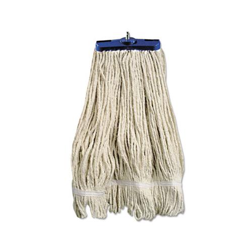 Mop Head, Lie-flat Head, Cotton Fiber, 24oz, White, 12-carton