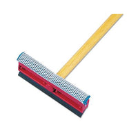 General-duty Squeegee, 8" Sponge-rubber Blade, Black-red, 21" Metal Handle