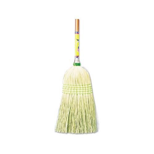 Parlor Broom, Corn Fiber Bristles, 55" Wood Handle, Natural, 12-carton