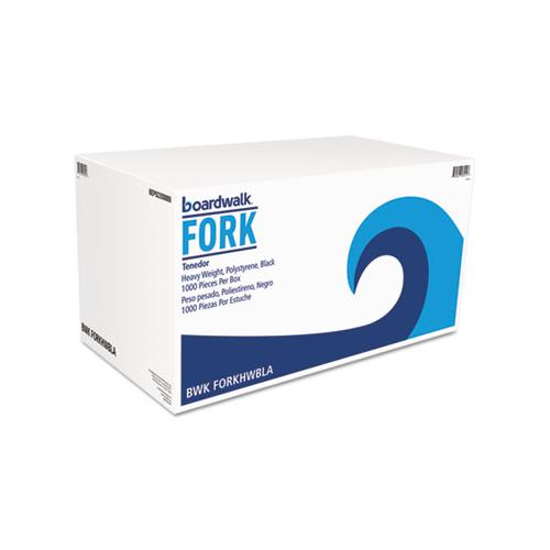 Heavyweight Polystyrene Cutlery, Fork, Black, 1000-carton
