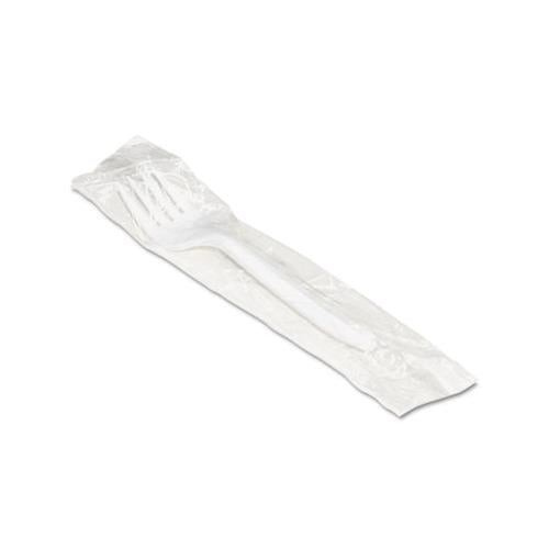 Mediumweight Wrapped Polypropylene Cutlery, Fork, White, 1000-carton