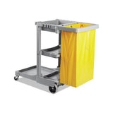 Janitor's Cart, Three-shelf, 22w X 44d X 38h, Gray