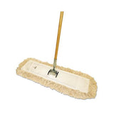Cut-end Dust Mop Kit, 24 X 5, 60" Wood Handle, Natural